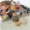 Set of 3 Small Glass Jars with Bamboo Lids - Decorative 13 Ounce Borosilicate Glass Canisters with Airtight Lids - Modern Bamboo Glass Storage Containers for Coffee, Sugar, Candy, Rice, Pasta, and More